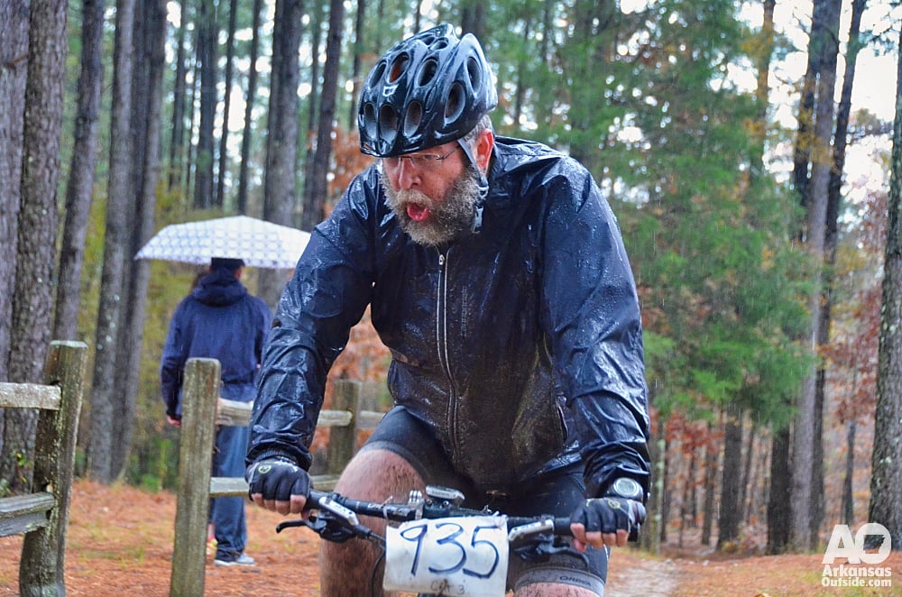 The author sucking air in a very wet, muddy 2014 Attila the Hun.