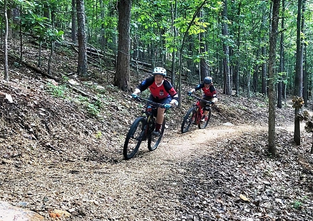 Mountain biking on the Pullman Trail connecting Hot Springs and the Northwood Trails through Hot Springs National Park. (photo NPS)