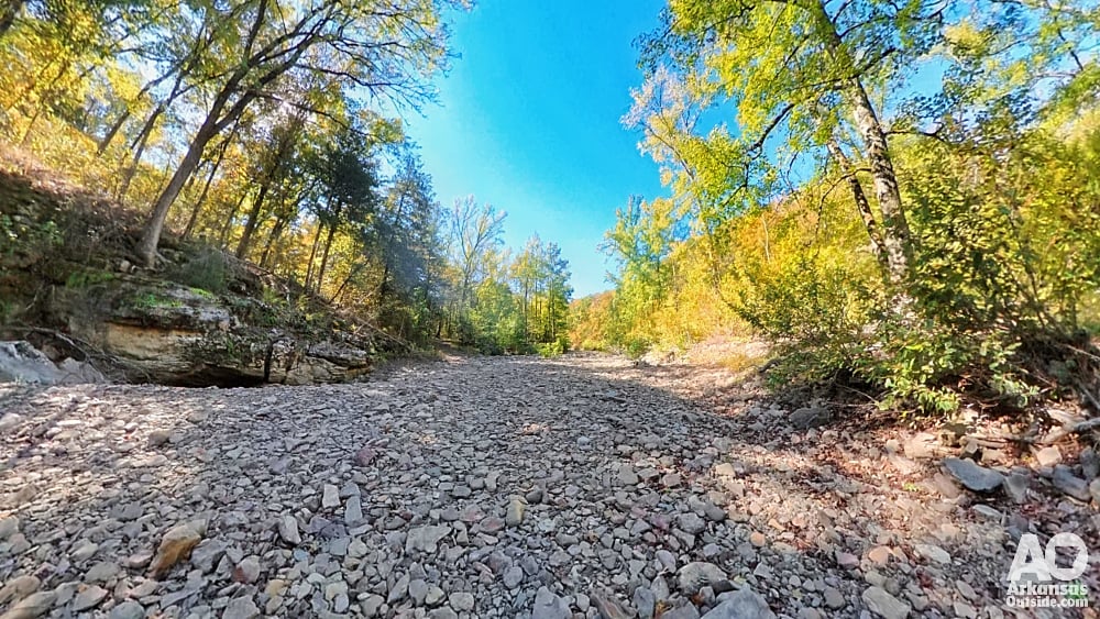 Lee Creek was dry when we crossed it this past weekend on the Sawmill Trail.